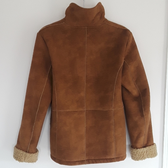 ESPRIT vintage suede shearling VEGAN Jacket - Picture 2 of 6